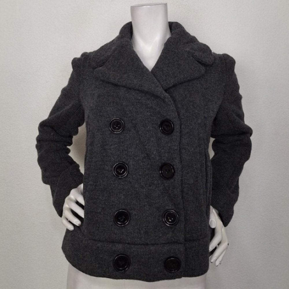 Marc by Marc Jacobs Gray Old Money Gorpcore Double Breasted Peacoat Size XS
